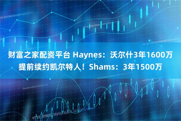 财富之家配资平台 Haynes：沃尔什3年1600万提前续约凯尔特人！Shams：3年1500万